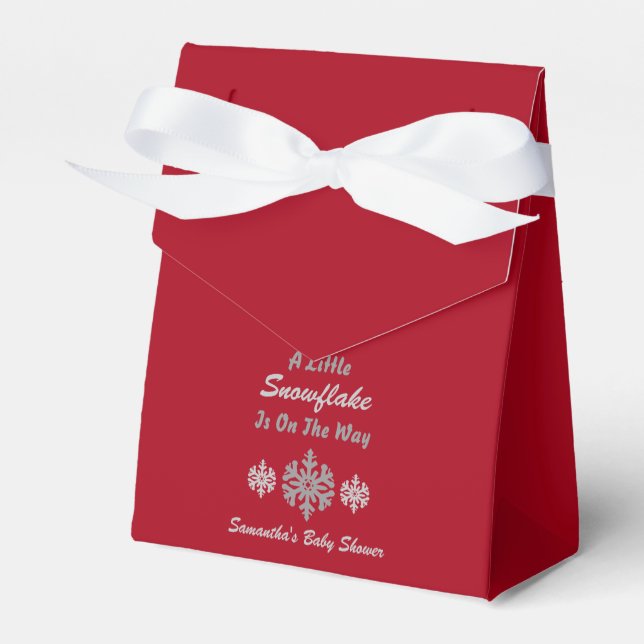 Little Snowflake On The Way Favor Box (Front Side)