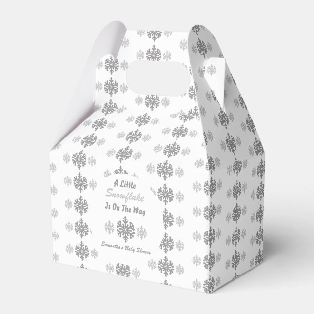 Little Snowflake On The Way Favor Box (Front Side)