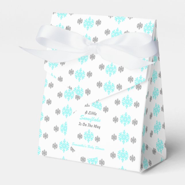 Little Snowflake On The Way Favor Box (Front Side)