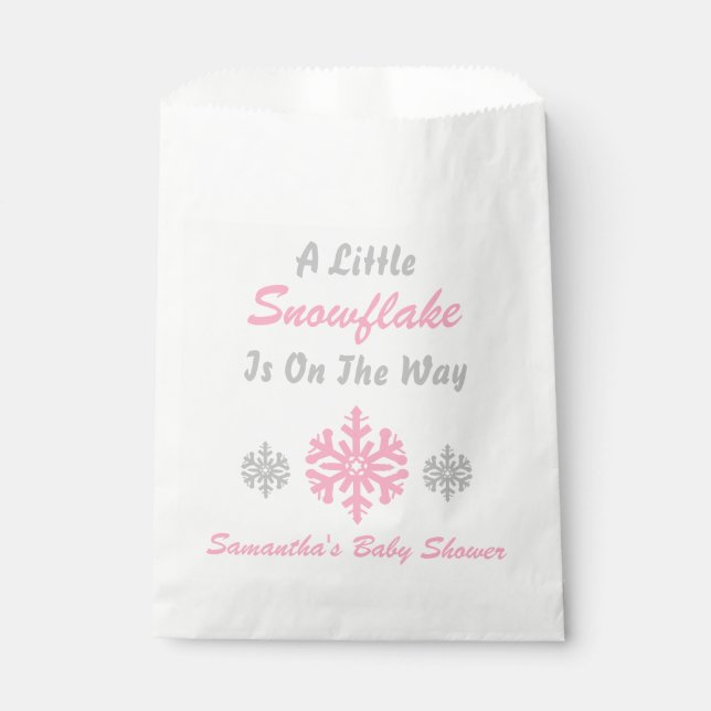 Little Snowflake On The Way Favour Bag (Front)