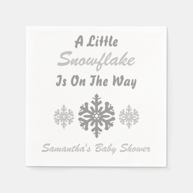Little Snowflake On The Way Napkin (Front)