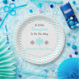 Little Snowflake On The Way Paper Plate