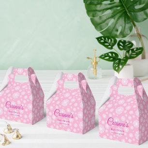 Little snowflake pink girl baby shower favor box