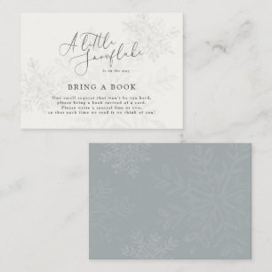 little snowflake winter baby shower bring a book b business card