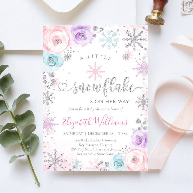 Little Snowflake Winter Baby Shower Invitation (Creator Uploaded)