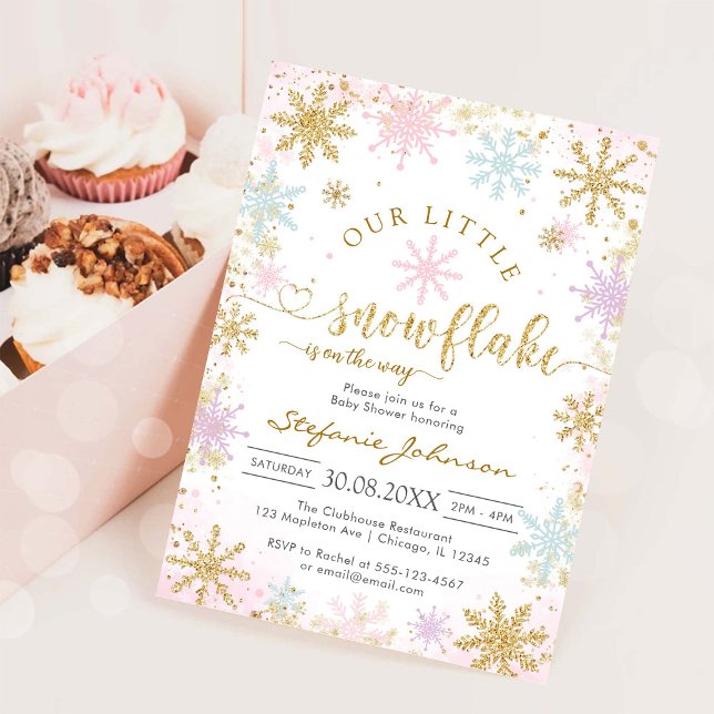 Little Snowflake Winter Baby Shower Invitation (Creator Uploaded)