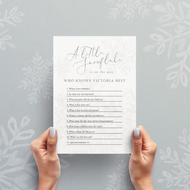 little snowflake winter baby shower who knows mom  invitation (Creator Uploaded)
