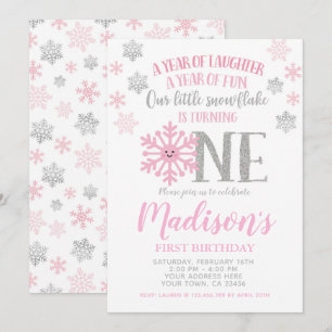 Little Snowflake, Winter ONEderland First Birthday Invitation