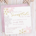 little Snowflake Winter Wonderland Baby Shower Invitation<br><div class="desc">Our Little Snowflake Baby Shower Pink Glitter Gold Invitation</div>