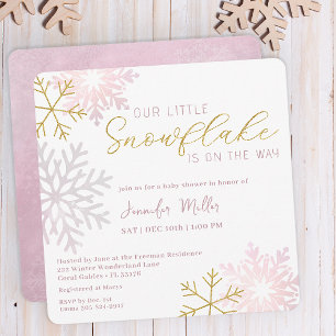 little Snowflake Winter Wonderland Baby Shower Invitation