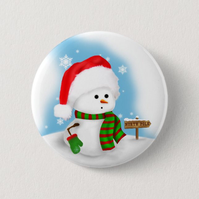 Little Snowman Button (Front)