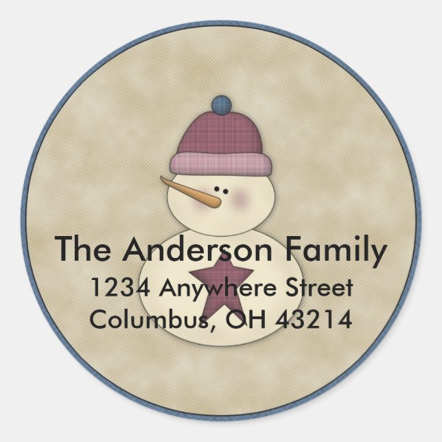 Little Snowman D3 Return Address Labels (Front)