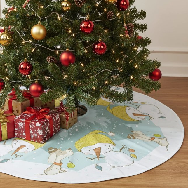 Little Snowman Tree Skirt (little snowman and dog tree skirt)