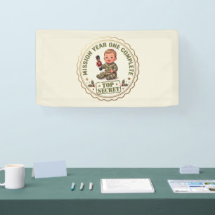 Little Soldier First Birthday Banner