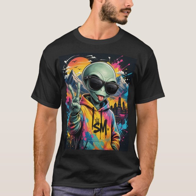 Little Space Alien Buddy T-Shirt (Front)