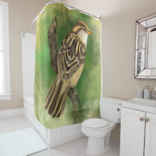 Little Sparrow Shower Curtain - Green