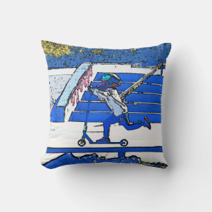 Little Speedster - Scooter Rider Throw Pillow