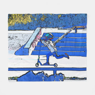 Little Speedster - Stunt Scooter Rider Fleece Blanket