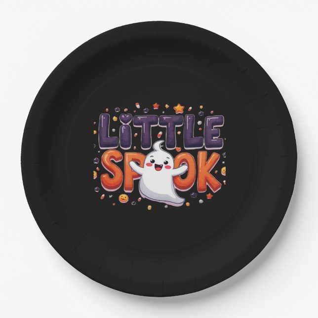 Little Spook Cute Halloween Creative Style Paper Plate (Front)