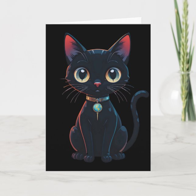 Little Spooky Black Cat Card (Front)