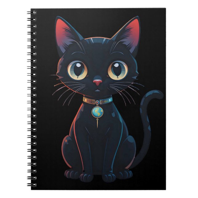 Little Spooky Black Cat Notebook (Front)