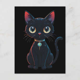 Little Spooky Black Cat Postcard