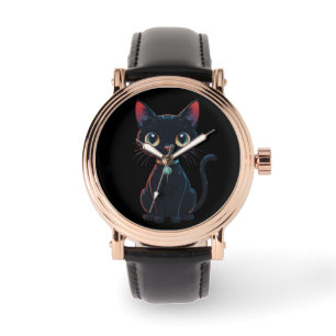 Little Spooky Black Cat Watch