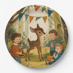 Little Spotted Deer Woodland Birthday Party Paper  Plate
