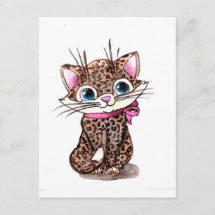 Little spotted kitten postcard