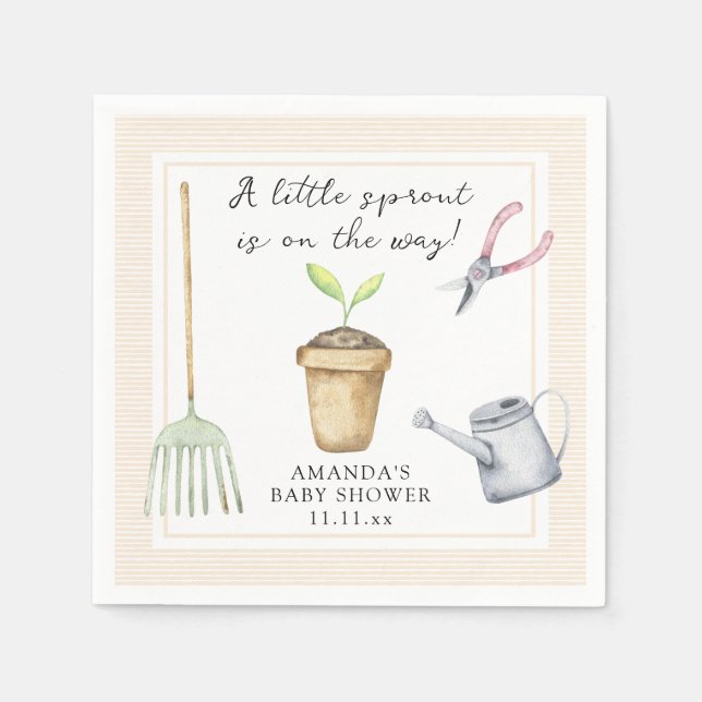 Little sprout baby shower  napkin (Front)