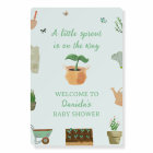 Little Sprout Baby Shower Neutral Welcome Sign