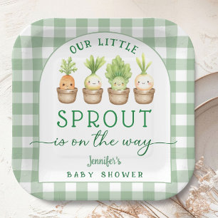 Little Sprout Baby Shower  Paper Plate