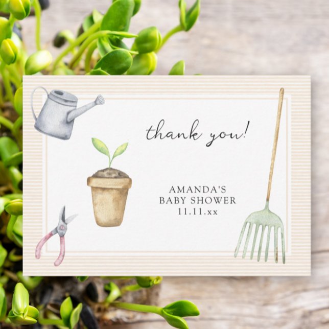 Little sprout baby shower thank you card (Creator Uploaded)