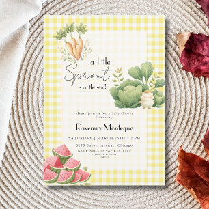 Little Sprout Cabbage Carrots Nature Baby Shower Invitation