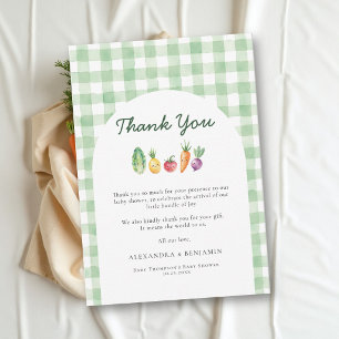 Little Sprout Cute Produce Watercolor Baby Shower Thank You Card