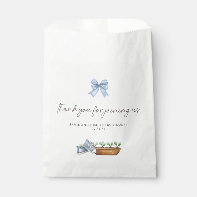Little Sprout Garden Baby Shower Party Favour Bags (Front)
