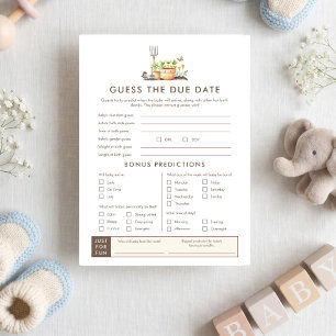 Little Sprout Guess Date Game Card Baby Shower