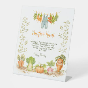 Little Sprout Pacifier Hunt Watercolor Baby Shower Pedestal Sign