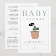 Little Sprout Seed Packet Gender Reveal Invites