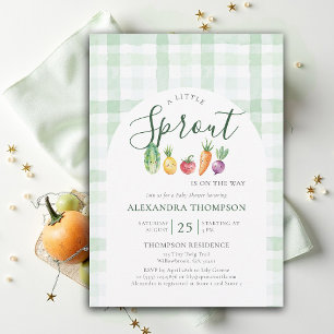 Little Sprout Watercolor Produce Arch Baby Shower Invitation