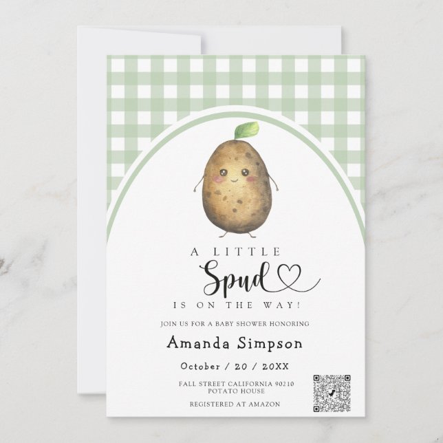 Little Spud Baby shower Invitation (Front)