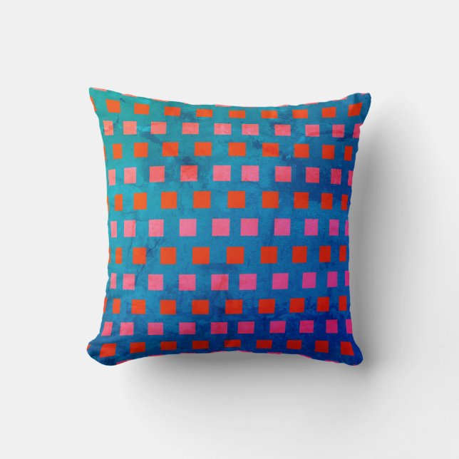 Little Squares Geometric Pattern Throw Pillow (Front)