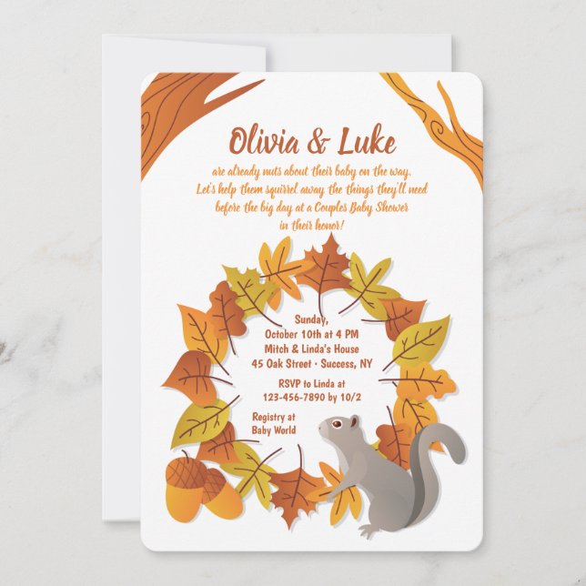 Little Squirrel Invitation (Front)