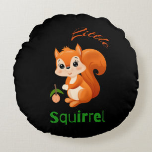 Little squirrel round pillow