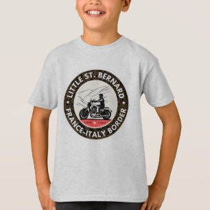 Little St Bernard Pass french italy Alpine motobik T-Shirt