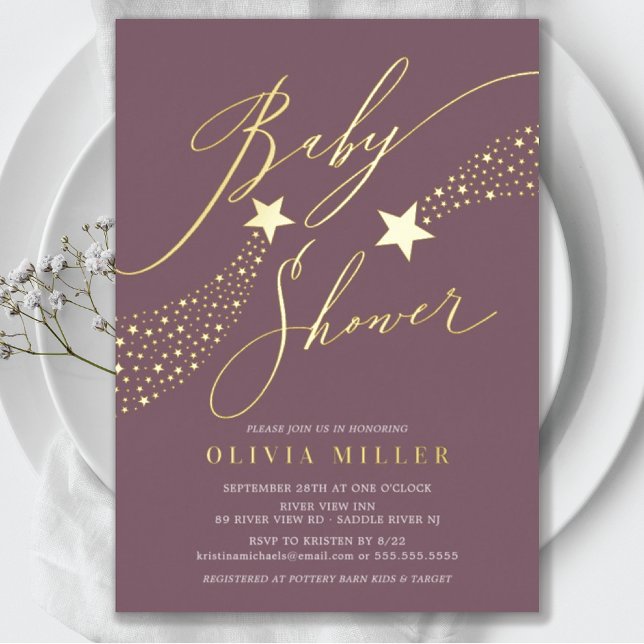 Little Star Baby Shower Foil Invitation (Creator Uploaded)