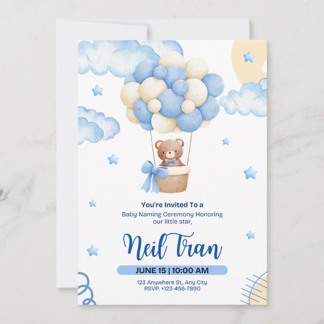 Little Star Baby Shower Invitation Design (Front)