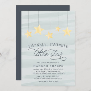 Little Star Baby Shower Invitation Mint