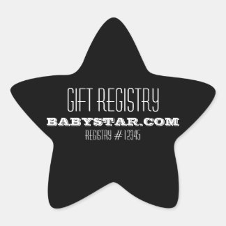 LITTLE STAR BABY SHOWER REGISTRY STICKER