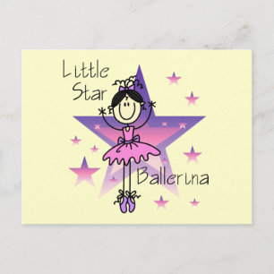 Little Star Ballerina-Black Hair Postcard